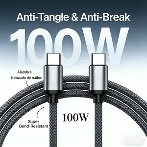 100W USB‑C to USB‑C fast charging cable, PD 3A high power, nano magnetic self-coiling, tangle-free and plug-and-play, 4 ft cord for MacBook Pro, iPhone 16/15, Samsung S24, Pixel, iPad, Switch