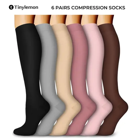 Tinylemon 6 Packs thigh high socks for Women and Men Knee High Socks - Lightweight Fabric, Comfortable Design for Athletic Activities Womenswear 01 Activewear Work Out