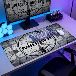 Fallout "Please Stand By" Large Mouse Pad - Ultra-Smooth Desk Mat with Stitched Edges, Non-Slip Waterproof Rubber Base, Retro Gaming Design for Office & Home Computer Setup – FASTSHIPPING
