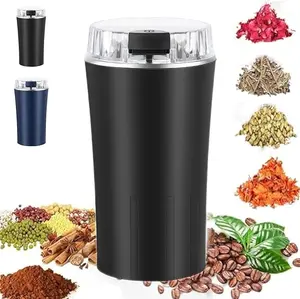 Stainless Steel Electric Coffee & Spice Grinder, Superfine Multi-Purpose Mill for Beans Herbs Nuts Seeds Grains, Compact One-Touch Portable Kitchen Grinder with Easy Clean Bowl