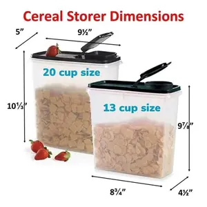 Tupperware  Cereal Storer - Perfect Store and Pour Containers to Keep Cereal Fresh - two sizes