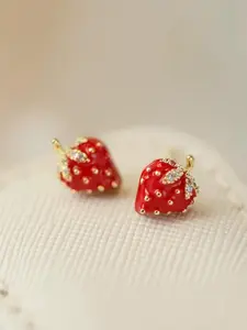 Strawberry Design Stud Earrings, Cute Fruit Design Earrings for Women, Fashion Jewelry for Party, Daily Clothing Decor, Trendy All-match & Exquisite Jewelry for Gift