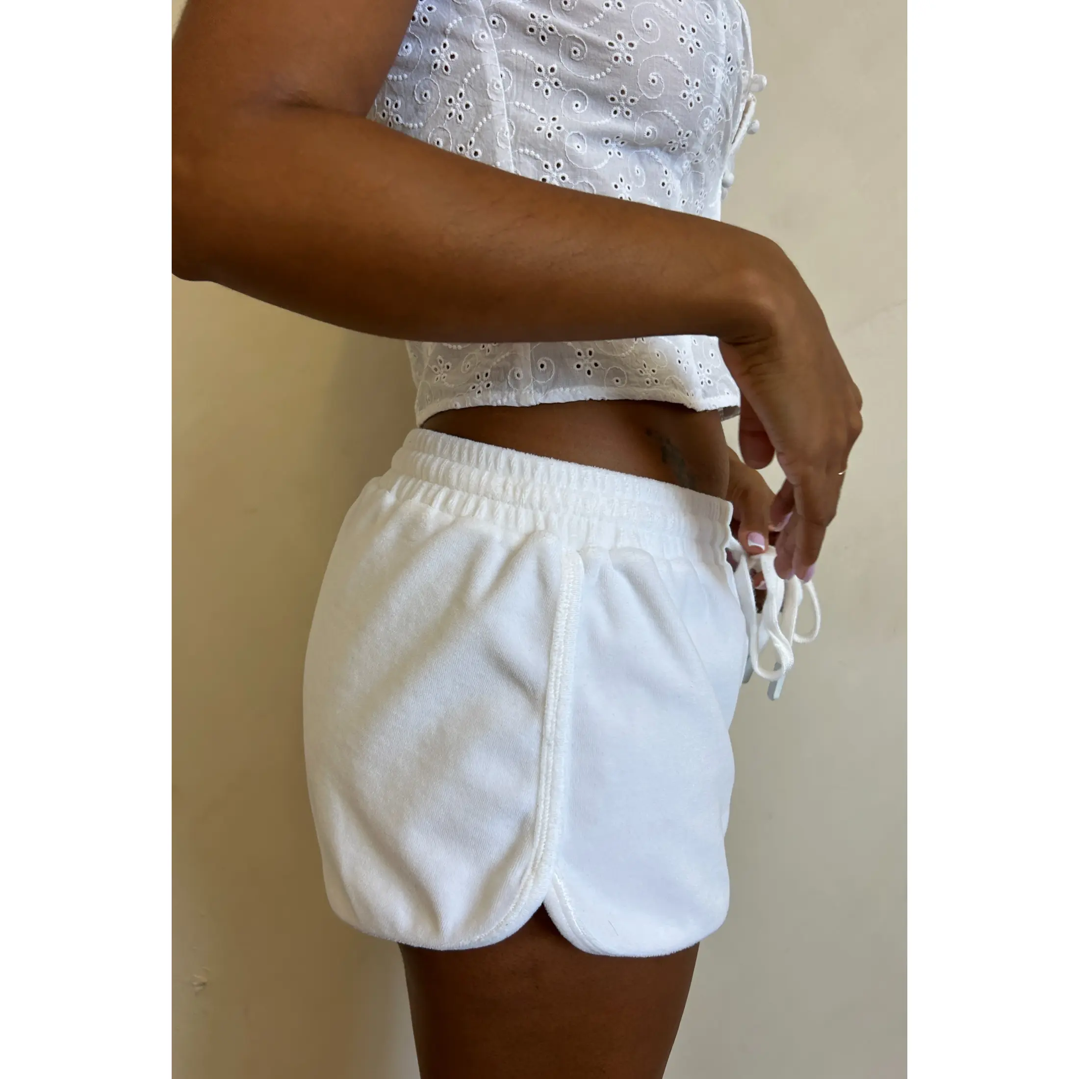 Vanilla Velour Shorts