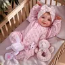 BABESIDE Reborn Baby Doll Sunny - 17in Realistic Poseable Smiling Doll with Soft Fabric Body, Complete Accessories, Soft Cuddly Gift for 3+ Years Old Kids