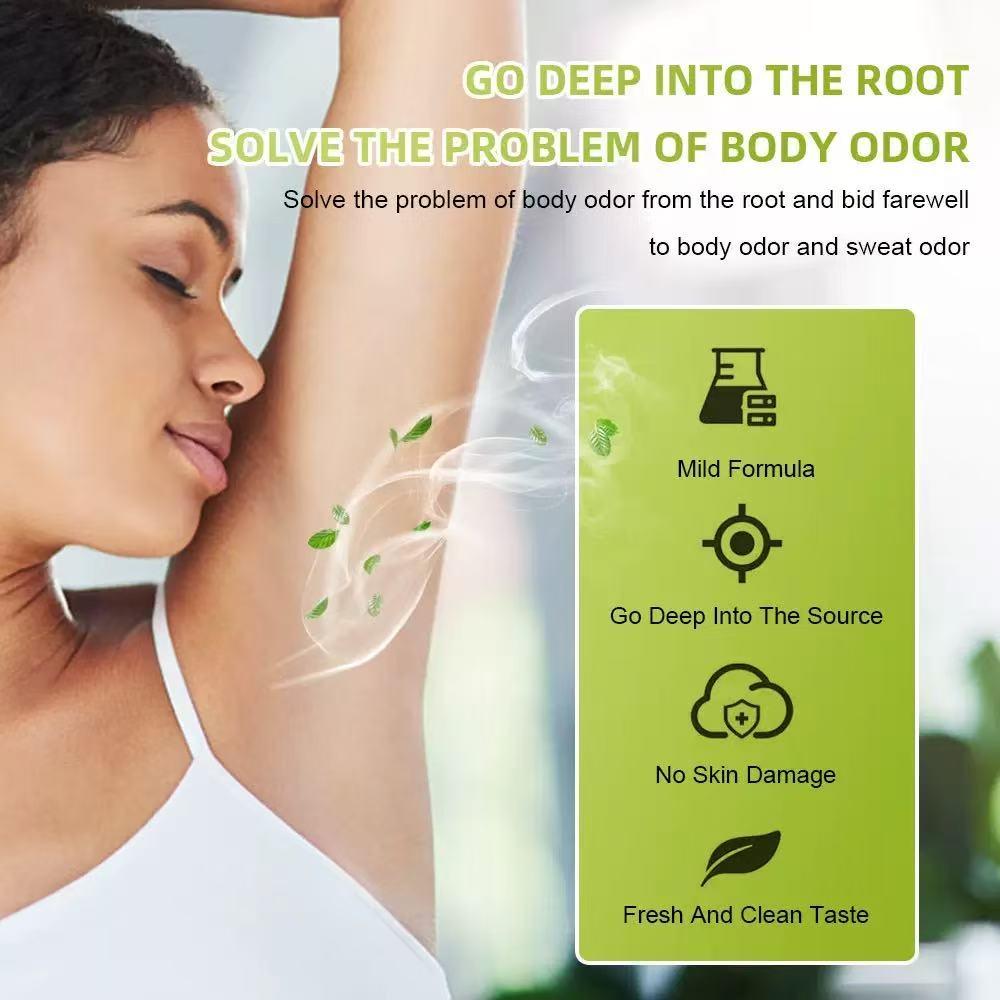Underarm odor-removing cream eliminates underarm sweat and odors, provides long-lasting freshness, gentle and non-irritating, suitable for both men and women, anti-sweat deodorizer, herbal underarm odor remover, refreshing fragrance