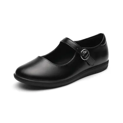 Dream Pairs Little Girls' Classic Mary Jane School Flats - Synthetic PU Upper, Soft Insole, Soft-Soled Shoes, Adjustable Strap, Round Toe, Thick Back Pad, All-Seasons Footwear, 3-14 Years Girl's Dress Shoes, 5-6 Years Fit Option