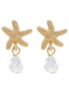 Pearl Drop Shell Earrings for Women, Seashell Starfish Beach Earrings Perfect for 2026 Summer Vacation Dresses