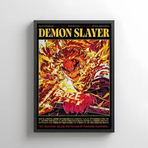 Kyojuro Rengoku Demon Slayer Hashira Anime Digital Poster, Anime Gifts, Anime Wall Art for Kids Room, Decor Wall Collage, Gifts New