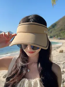 Foldable Sunglasses Integrated Empty Top Visor Hat, 2-in-1 UV Protection Sun Hat with Detachable Foldable Shades, Lightweight Portable Outdoor Empty Top Cap for Beach Travel,Sports, Driving and Summer Daily Wear, Trendy Fashion Sun Visor for Women and Men