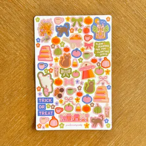 SPOOKY SPICE STICKER SHEET - junk journaling, crafty girl, scrapbooking mini stickers, peachcreamprints, journal spread ideas