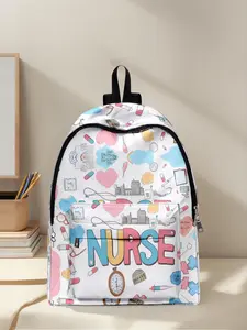 Nurse Pattern Backpack, Fashionable Backpack for Women & Girls, Casual Trendy Versatile High-quality Daily Commuting Bag, Girl Shopping Bag, School Backpack