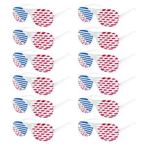 12-Pack Red White Blue Shutter Shades – Fun Patriotic Sunglasses for 4th of July, Party Favors, Parade Props, Summer BBQ & Festive Celebration Wear