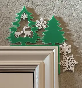 Christmas Tree Deer Door Topper - Festive Home Decor Decoration Ornaments Pack Tree decor Holiday christmas