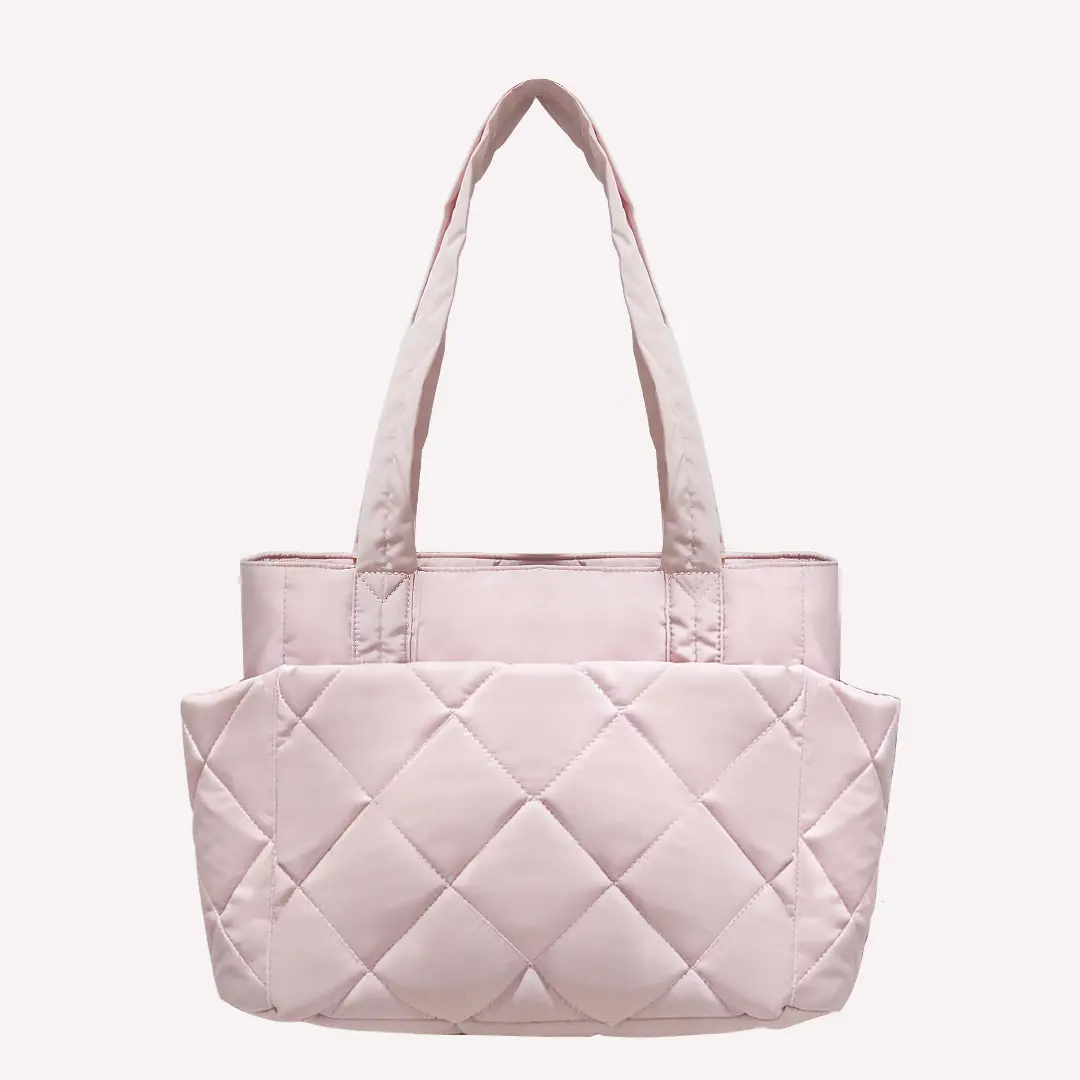 Cloud-Soft Quilted Tote Bag, Puffy Daily Commuter Bag for School & Travel with a 15.6" Protective Laptop Compartment, 20L Capacity, Tote Bags For School