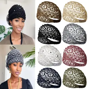 Crocheted Lace Headscarf (Turban Style), Elastic Headwear (Suitable for Those with Hair Loss), Women's Fashion Headband