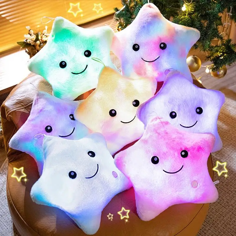 Luminous Star Pillow Plush Toy, 1pc Cute Star Shaped Plush Toy, Soft Plush Toy for Home & Office, Perfect Gift for Birthday & Holiday, Get Two/Three N