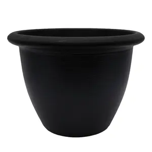 The HC Companies Sevilla Self-Watering Pot with Internal Disk, 16 Inch, Black