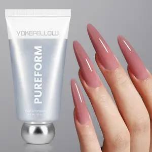YOKEFELLOW PUREFORM Nail Extension Gel PF05 Smoky Rose Pink Nude Color HEMA-free TPO-free TMPTA-free 100% Pure Gel Poly Nail Gel for Professional Salon Use 50g/1.76 oz