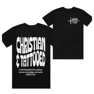 Women's 100% Cotton Casual Short-Sleeve Top - Unisex Fashion Fit, Christian Faith Tee for Believers & Religious Tattoo Enthusiasts, Faith-Based Inspiration Wear