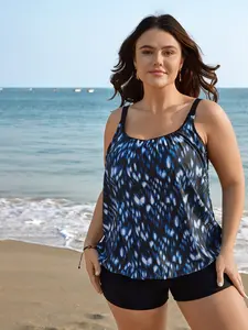 【Summer Turn-Up】【Tammy Control】BlOOMCHIC Plus Size Tie-Dye Print Swim Top Tie-Dye Print Swim Top [M-6X] 2026 Summer Pick for Mother's Day