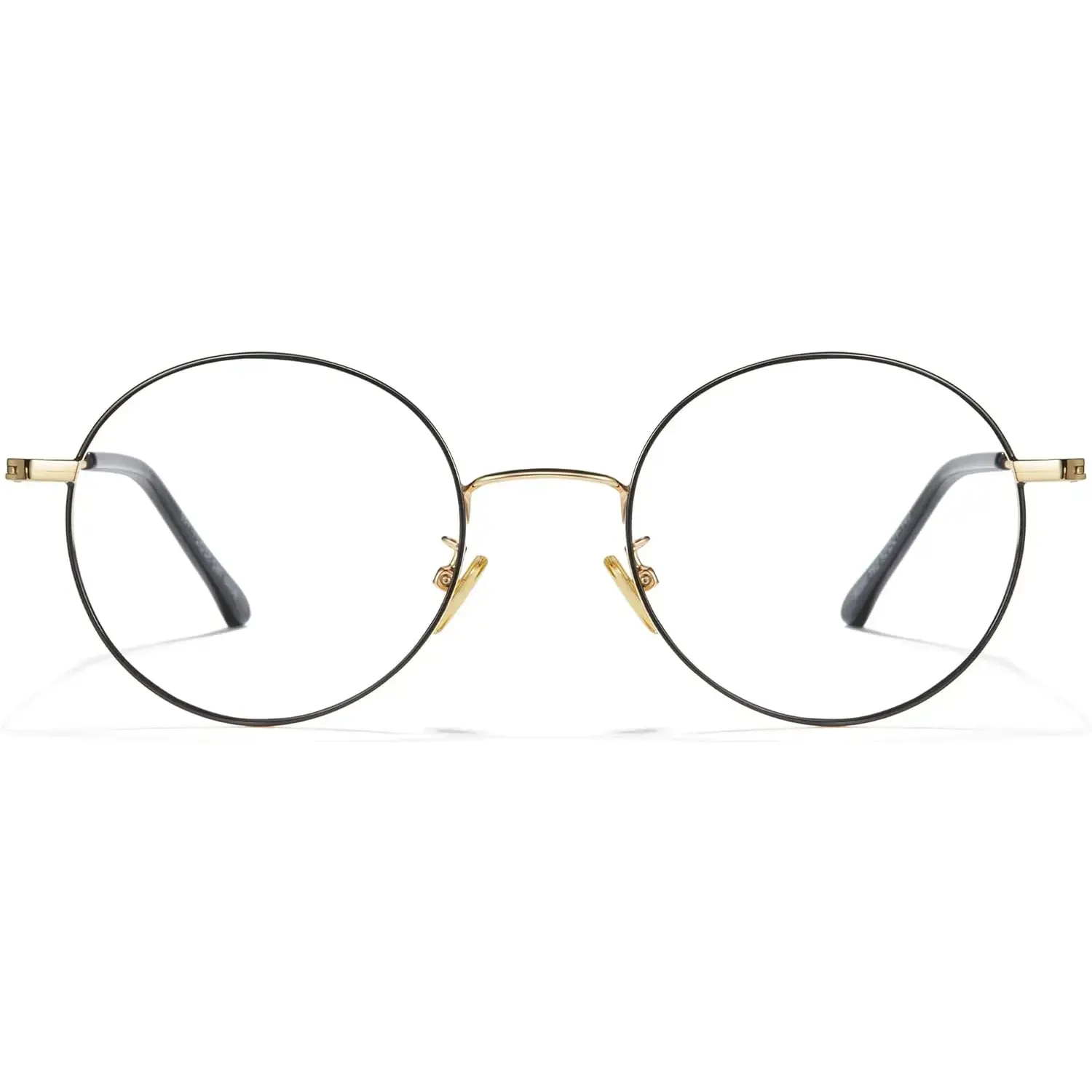 Round Blue Light Glasses for Men Women Wire Frame UV Blocking Computer Glasses Clear Lens Metal Ultralight Eyewear