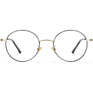 Round Blue Light Glasses for Men Women Wire Frame UV Blocking Computer Glasses Clear Lens Metal Ultralight Eyewear