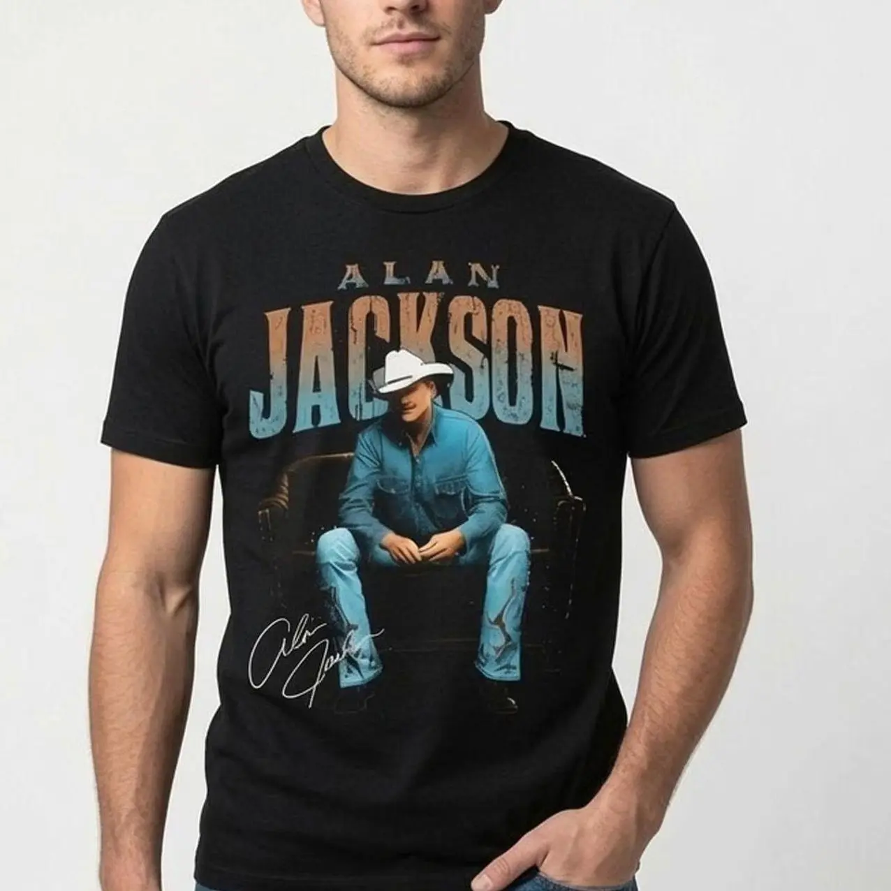 Alan Jackson Shirt, Vintage Country Music Tee, Alan Jackson Concert Shirt, Western Cowboy Graphic Tee, Country Fan Gift, Retro Nashville Tee 5S2 2V4