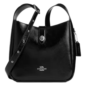 COACH Hadley 24 Wrinkled Patent Leather Convertible Crossbody Bag in Black for Women