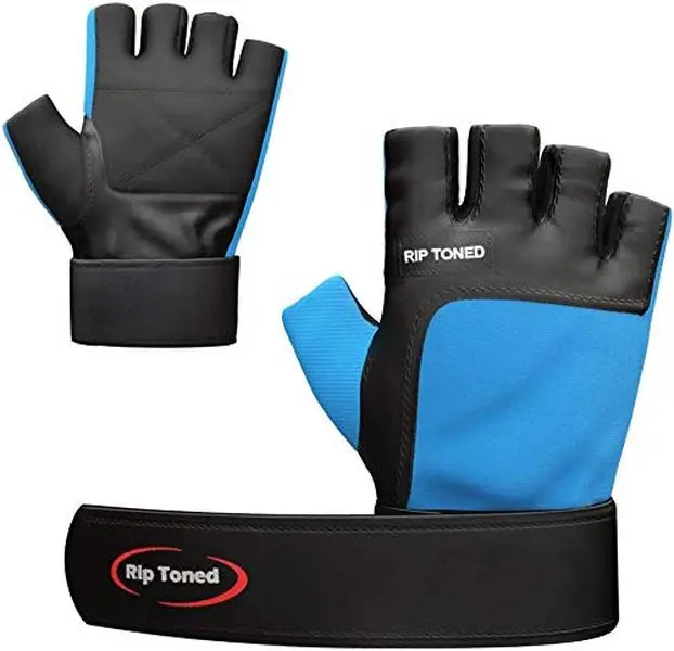 Rip Toned Full Black Workout Gloves for Men & Women - Gym Gloves for Men for Weightlifting, Gym, Bodybuilding, Powerlifting & Fitness Training - Weight Lifting Gloves with Padded Palm & Enhanced Grip