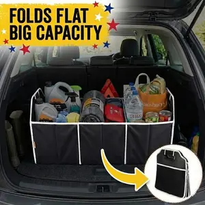Car Trunk Organizer & Storage Box, Large Capacity Foldable Multi-Compartment for Car, Car Boot Organiser