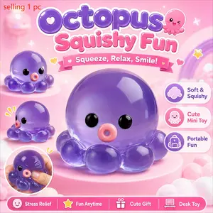 This octopus-shaped squeeze toy, Squishy fidget, offers instant stress relief, simply press it to soothe emotions and alleviate stress and anxiety, an ideal fidget toy for work or study breaks, it helps enhance focus and makes for a birthday gift