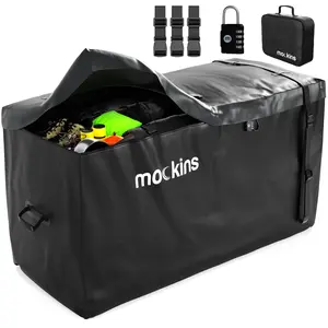 Mockins 25 Cu Ft. Black Waterproof Carrier Bag (60"x24"x31") with Buckle Straps, Lock & Carry Bag