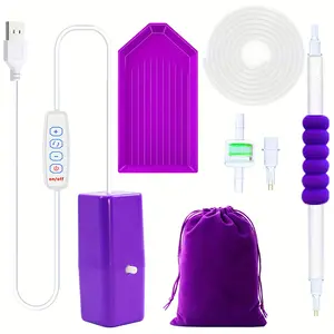 Adjustable Suction Diamond Painting Pen, Epainter Vacuum Diamond Art Brush, No Wax Needed, Quiet Durable, Storage Tray & Bag Included, Diamond Art Tools