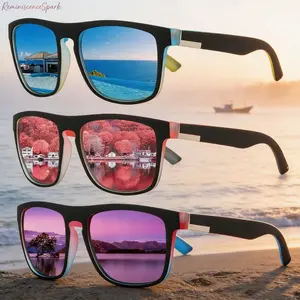 3-Pack Unisex Polarized Classic Square Sunglasses, UV400 Anti-Glade Shades, Lightweight Retro Fashion Eyewear for Driving, Fishing, Beach, Outdoor Sports & Everyday Casual Wear