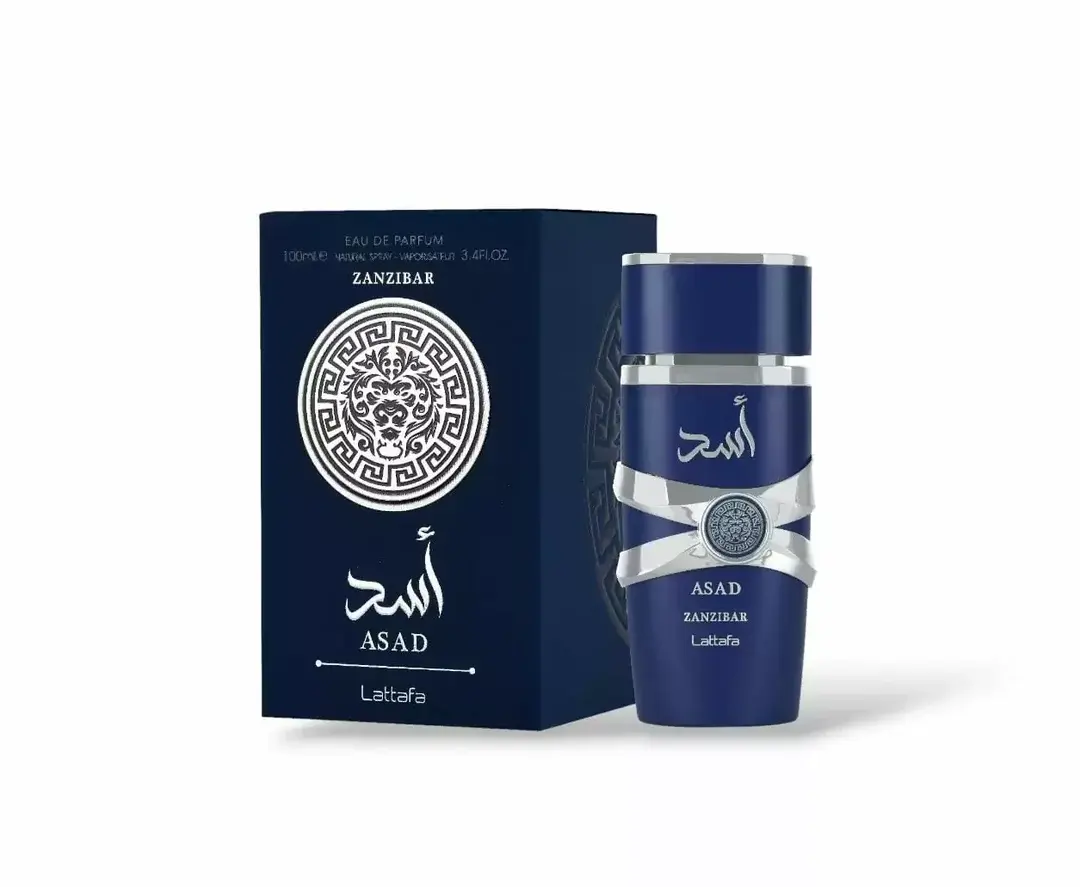 Lattafa Asad Zanzibar Men's EDP Fragrance, 3.4 oz (100ml) Single Item with Vanilla, Iris, Powdery Notes