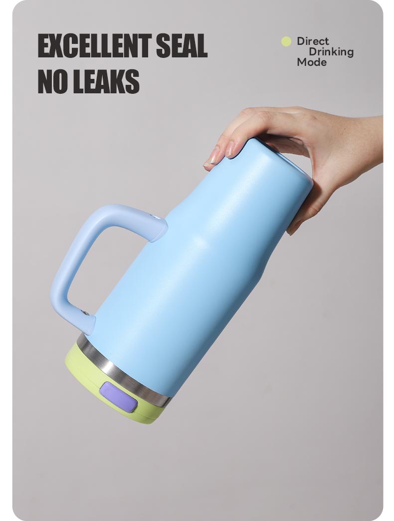 40 oz Stainless Steel Tumbler with Insulated Vacuum Cup - Flip Straw Mug with Leak-Proof Lid, Handle. One-Click Drinking Water Bottle, Car-Friendly for All Day Hot & Cold, 2026 NewYear Gifts