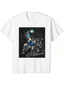Cristiano Ronaldo Cr7 Hook Memorial Short Sleeve Tee, Soft Fabric Casual Fit, Unisex Uefa Classic Fan T-Shirt, All-Season Wear