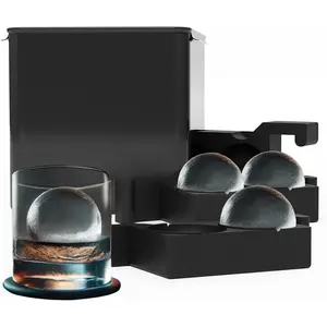 Clear Ice Ball Maker Set - Creates Four 2.4-Inch  Clear Ice Spheres -  for  Lovers and  Parties