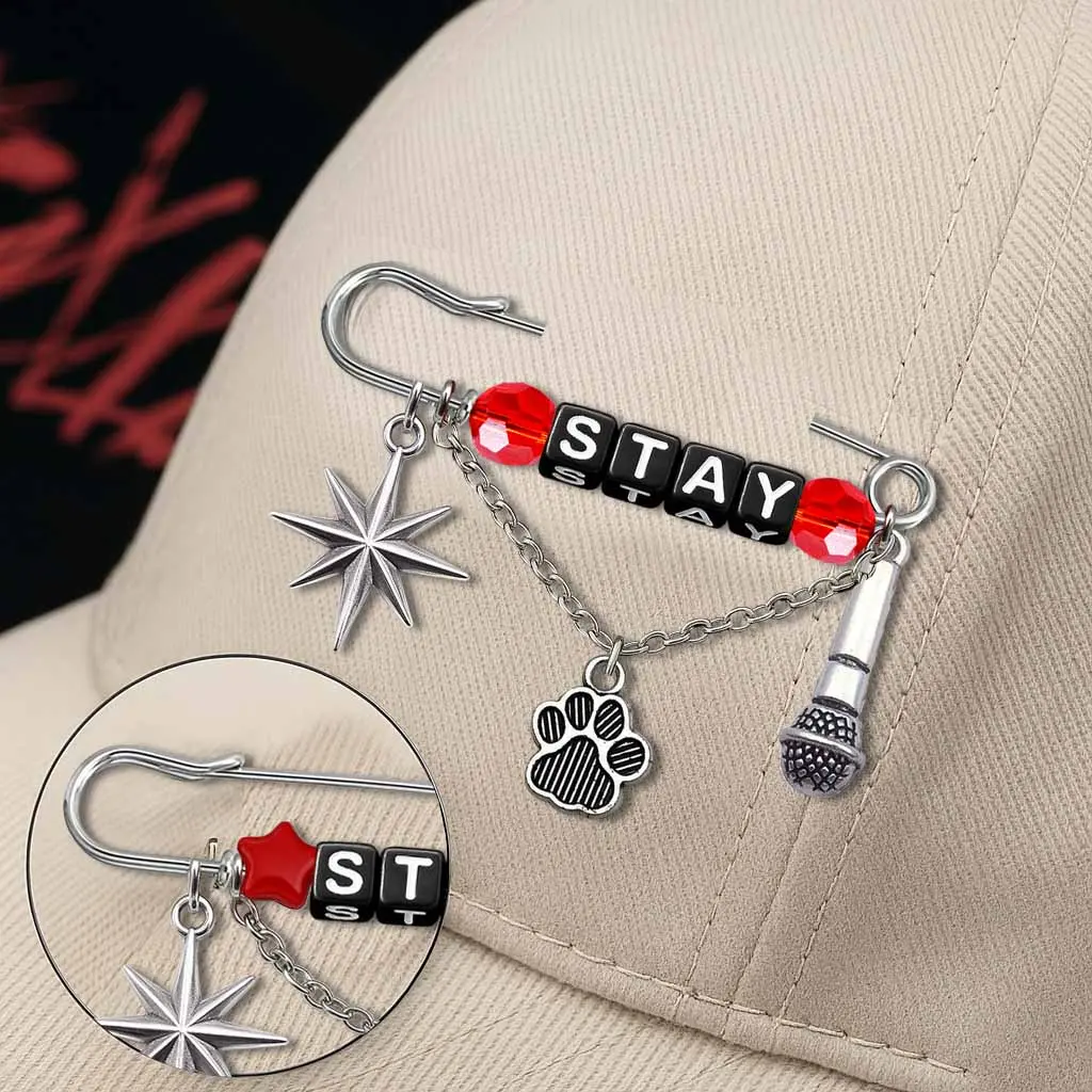2PCS KPOP SKZ STAY Merch Accessory Gifts Party with Star and Paw Prints for Stylish Fans