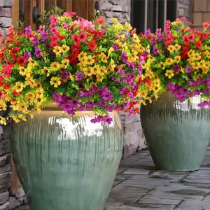 12 Random Color UV Resistant Artificial Flowers, Home Decor, Garden Party Wedding Bouquet, Yard Hallway Balcony Decoration