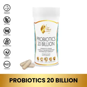 Coco March N.M.D Probiotics 20 Billion Dietary Supplement, Digestive Health Support Wellness - 60 Capsules per Container