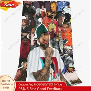 Soft Funny Throw Blanket Throw Chris Blanket Brown Merch Stuff Merchandise Blankets Gifts Fleece Super Cozy Custom blankets