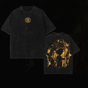 PODTIFY Vintage Retro Heavy Kid G0ku x DB Anime Double Printed Washed Tee Unisex Oversize Anime Manga Washed, Gift For Anime Fan, Anime Lover