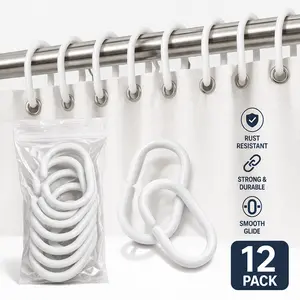 12pc Shower Curtain Hooks