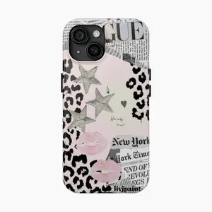 Chic Tough Phone Case, Trendy Leopard Print, Stylish Phone Cover, Fashionable Mobile Case, Modern Accessory for Her