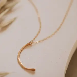 Hello Adorn Mini Moon Pendant Necklace - Women's Fashion Accessory Jewelry