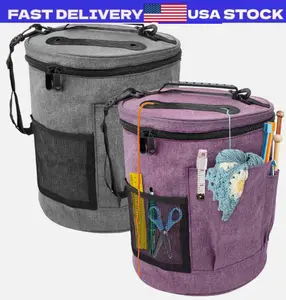 Knitting Bag, Large Capacity Crochet Tote Bag Portable Yarn Storage Organizer