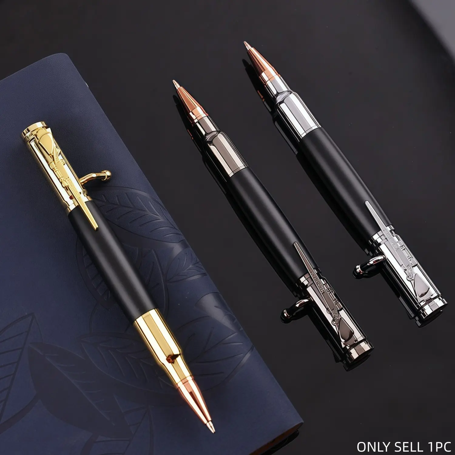 1Pc Personalised Bolts Bullet Pen, Durable Professional Ballpoint Pen, Smooth Writing Pen, Unique Pens, Writing Tools, Suitable for Travel, School, and Work, Creative Birthday Gift Idea - Stainless Steel Material