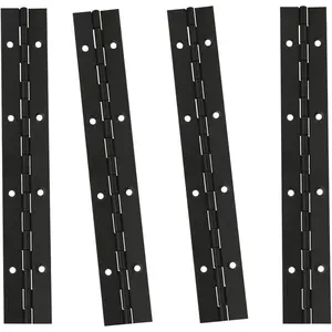 4Pcs 8 Inch Black 304 Stainless Steel Continuous Piano Folding Hinges for Doors, Cabinets, Window