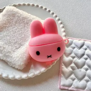 1 rabbit shaped headphone case, drop resistant and durable Protection silicone headphone case, Apple wireless Bluetooth headphone case, suitable for AirPods 1/2/3/4/pro/pro 2/pro 3